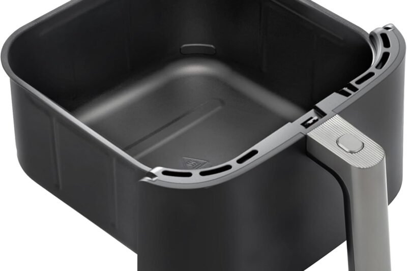 COSORI Turboblaze 6Qt Air Fryer Original Basket, Replacement Accessories for CAF-DC601-KUS Air Fryer, Ceramic, Non-Stick, Dishwasher Safe, CRP-DC601RB-KUS, Dark Grey