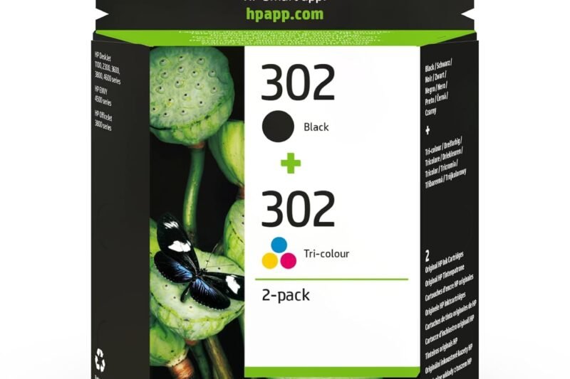 HP 302 (X4D37AE) Original Ink Cartridges Black + Tri-Colour Pack of 2 for HP DeskJet 1100, 2300, 3600, 3800, 4600 series, HP ENVY 4500 series, HP OfficeJet 3800 Series