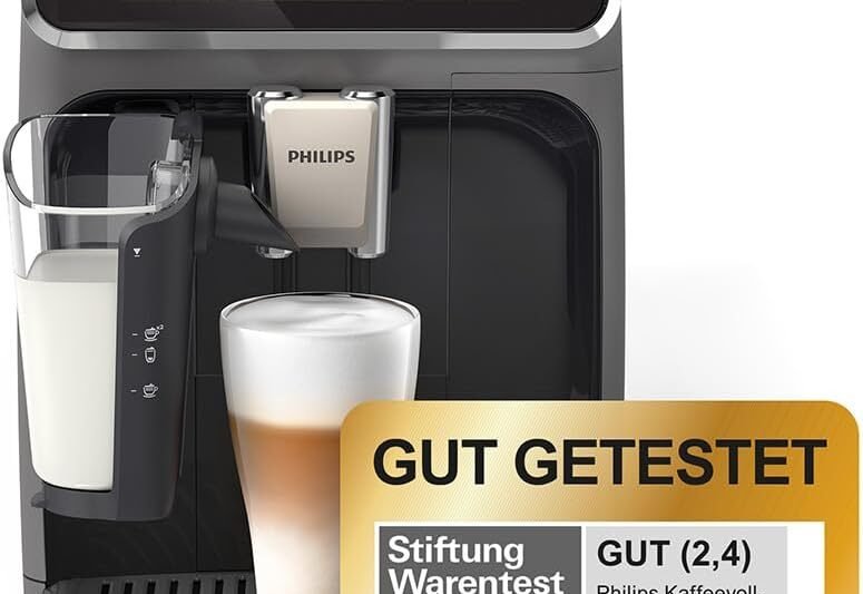 Philips Series 5500 Fully Automatic Latte Go Espresso Machine, SilentBrew Technology, Quick Start. Aromatic Coffee from Freshly Ground Beans, 20 Hot and Iced Drinks, Grey (EP5544/50)