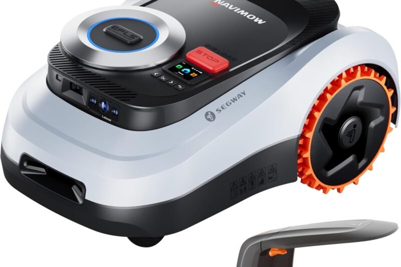 Segway Navimow i208 LiDAR with Garage M, Robotic Lawnmower without Boundary Cable for 800 m², up to 45% Gradient, Solid-State LiDAR + Vision, Automatic Maping, Without Wires or Antenna, Integrated 4G